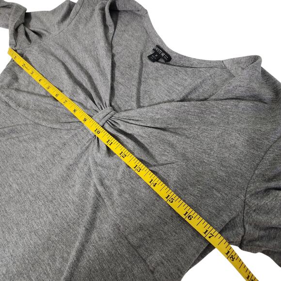 Lafayette 148 Women Babydoll Top Size Medium Gray Long Sleeve Super Soft Stretch - Picture 8 of 9